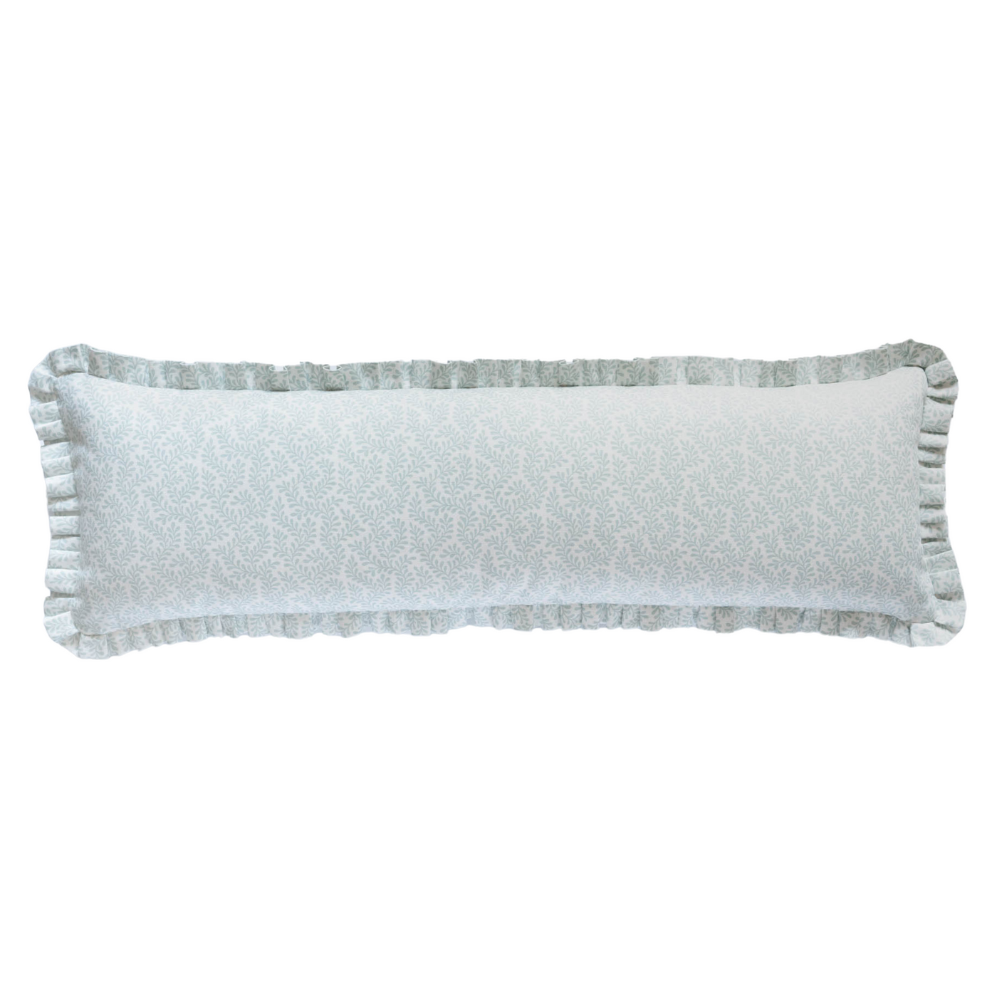 Colefax & Fowler Blythe Aqua Ruffle Lumbar Pillow - Maxine Makes