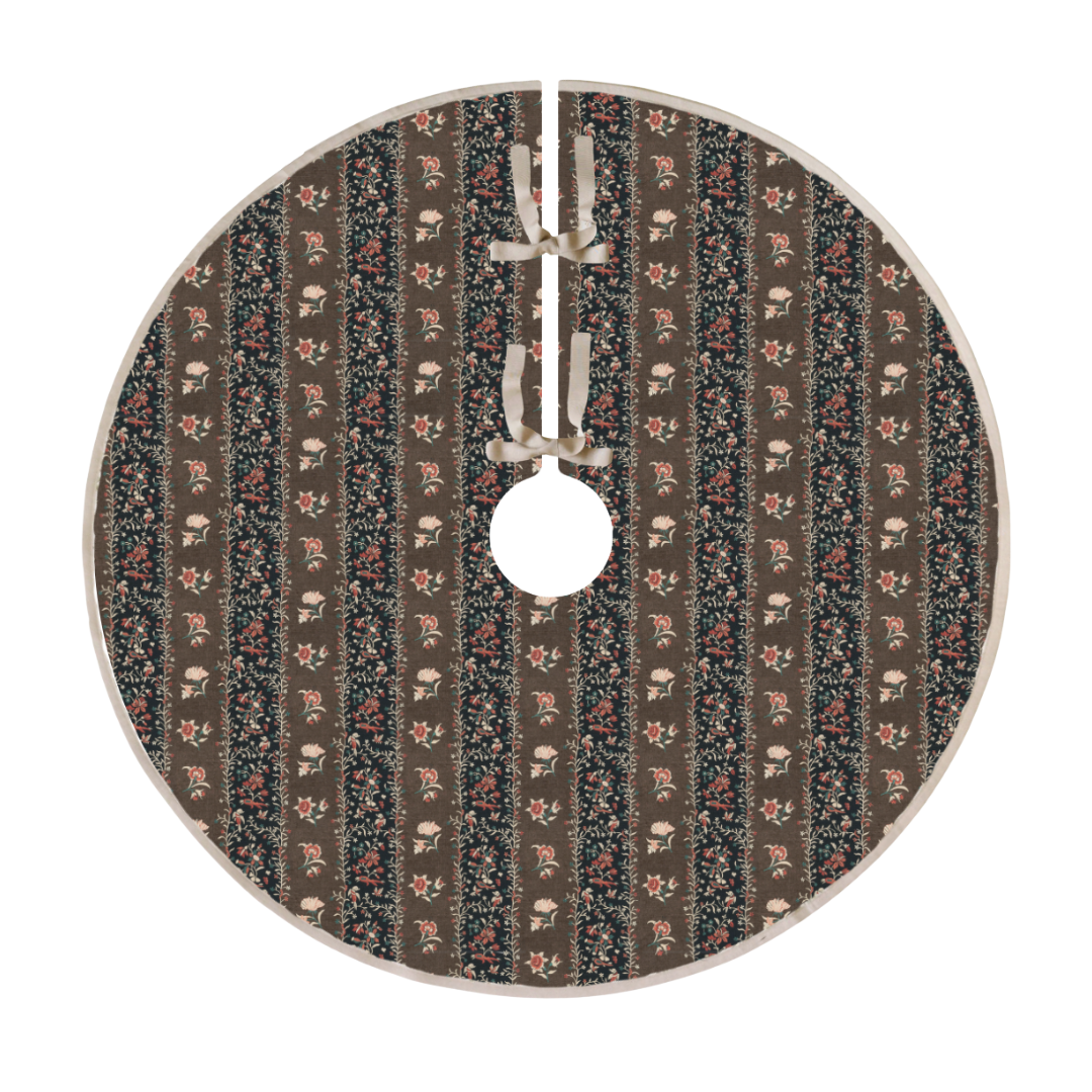 Lisa Fine Calico Floral Stripe Coco Tree Skirt
