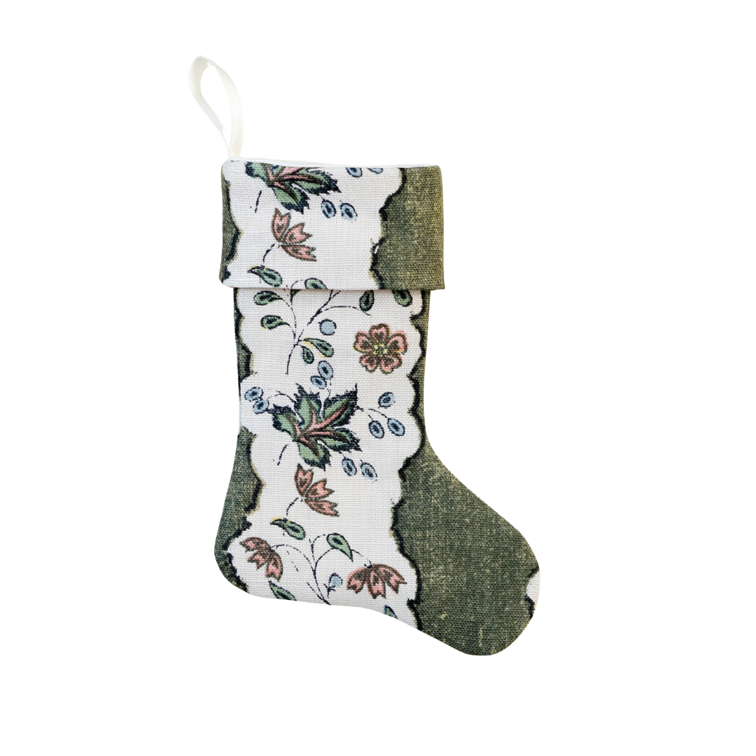 Jasper Red Oak Stripe Green Miniature Stocking