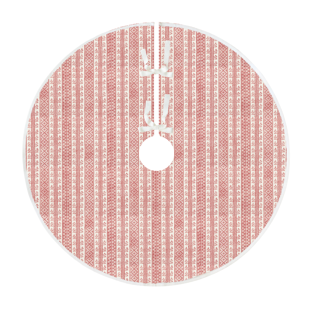 Jasper Dutch Stripe Red Tree Skirt