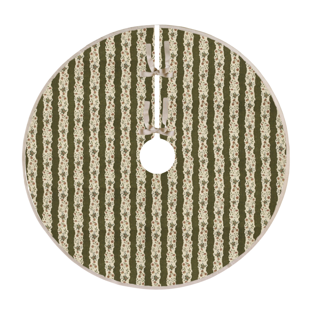 Jasper Red Oak Stripe Green Tree Skirt